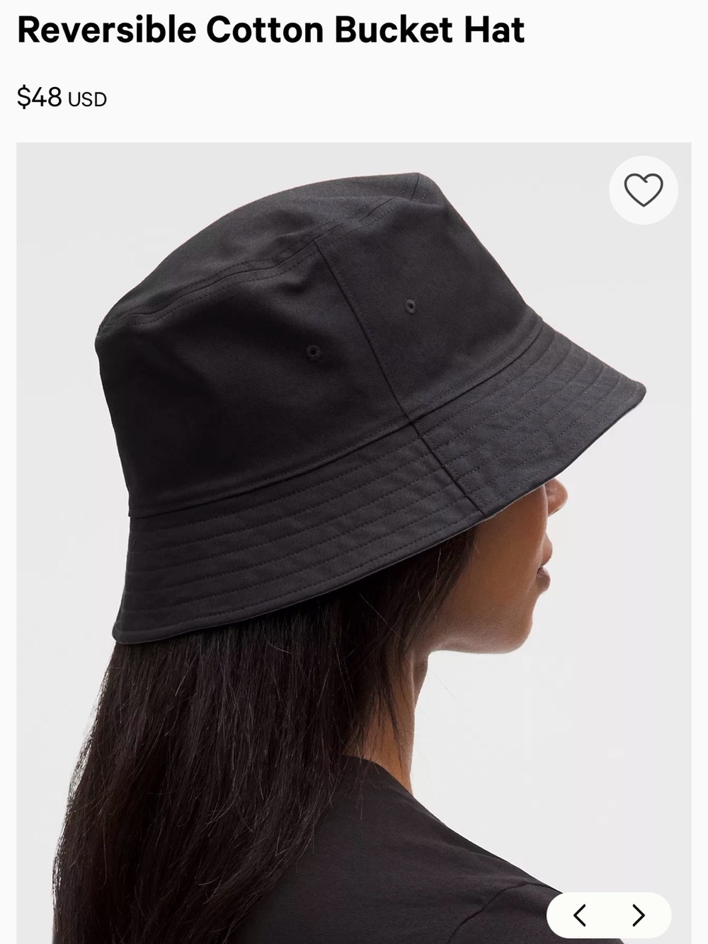 lululemon athletica Black Bucket Reversible Hat with Subtle Logo